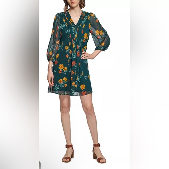 Calvin Klein Floral Print Shift Dress - Picture 1 of 6